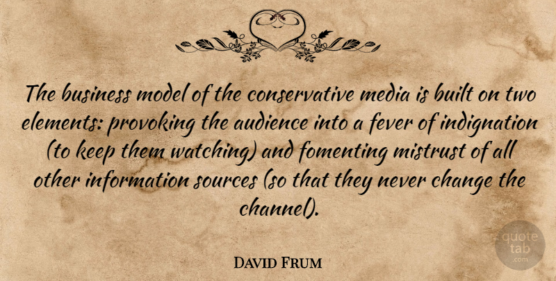 David Frum Quote About Media, Two, Elements: The Business Model Of The...