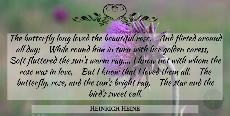 Heinrich Heine Quote About Beautiful, Sweet, Stars: The Butterfly Long Loved The...