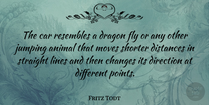 Fritz Todt Quote About Car, Changes, Distances, Dragon, Fly: The Car Resembles A Dragon...