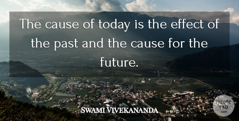 Swami Vivekananda Quote About Past, Today, Causes: The Cause Of Today Is...