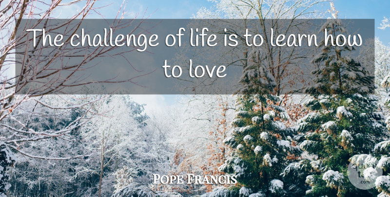 Pope Francis Quote About Challenges, How To Love, Life Is: The Challenge Of Life Is...
