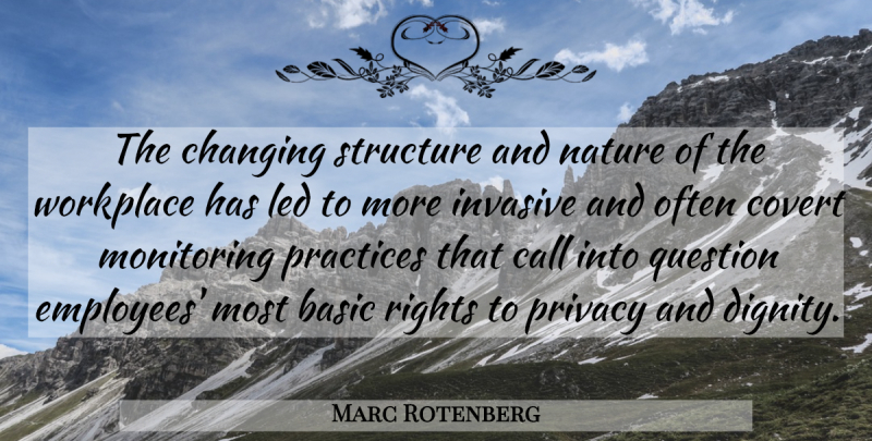 Marc Rotenberg Quote About Basic, Call, Changing, Covert, Led: The Changing Structure And Nature...