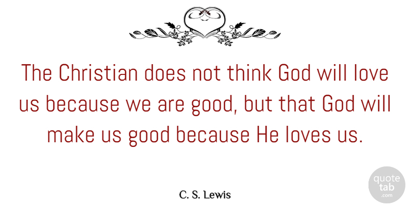 C. S. Lewis Quote About God, Christian, Thinking: The Christian Does Not Think...