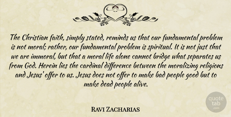 Ravi Zacharias Quote About Christian, Spiritual, Jesus: The Christian Faith Simply Stated...