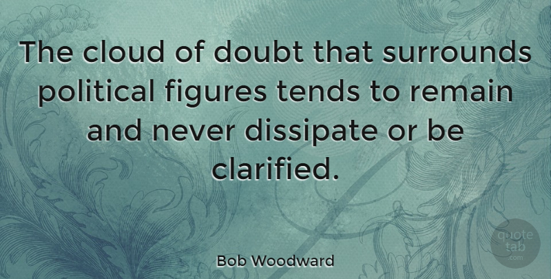 Bob Woodward Quote About Clouds, Political, Doubt: The Cloud Of Doubt That...