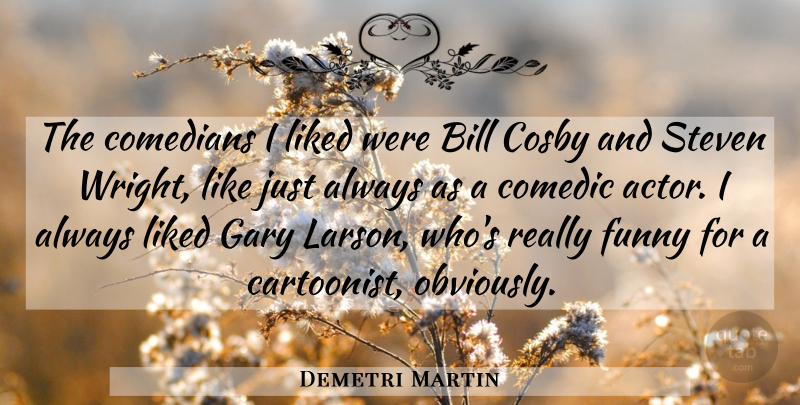 Demetri Martin Quote About Funny, Comedian, Actors: The Comedians I Liked Were...