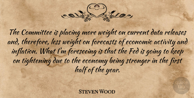 Steven Wood Quote About Activity, Committee, Current, Data, Due: The Committee Is Placing More...