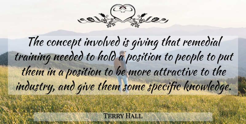 Terry Hall Quote About Attractive, Concept, Giving, Hold, Involved: The Concept Involved Is Giving...