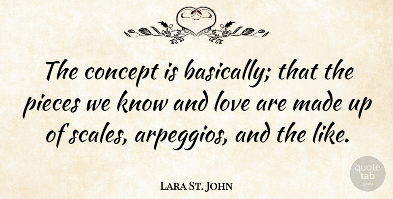Lara St. John Quote About Pieces, And Love, Scales: The Concept Is Basically That...