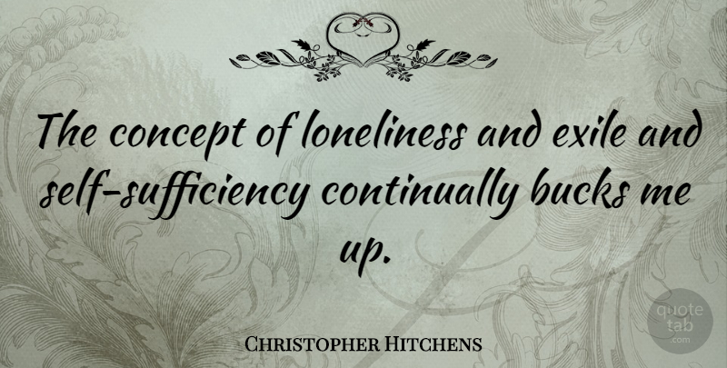 Christopher Hitchens Quote About Loneliness, Self, Bucks: The Concept Of Loneliness And...