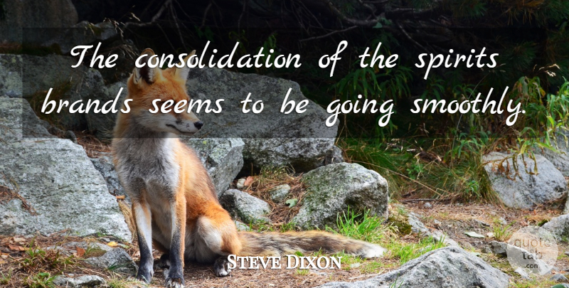 Steve Dixon Quote About Brands, Seems, Spirits: The Consolidation Of The Spirits...