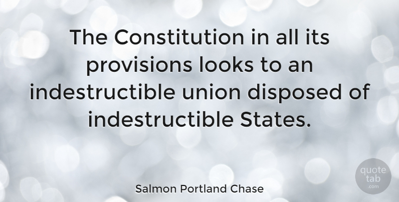 Salmon Portland Chase Quote About Constitution, Union: The Constitution In All Its...
