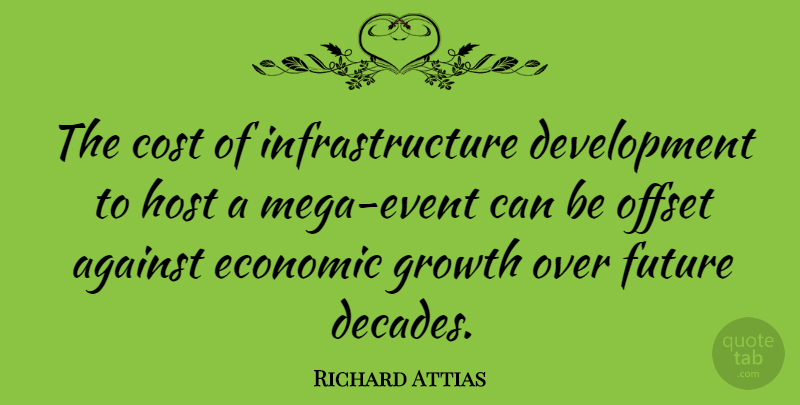 Richard Attias Quote About Against, Cost, Future, Host, Offset: The Cost Of Infrastructure Development...
