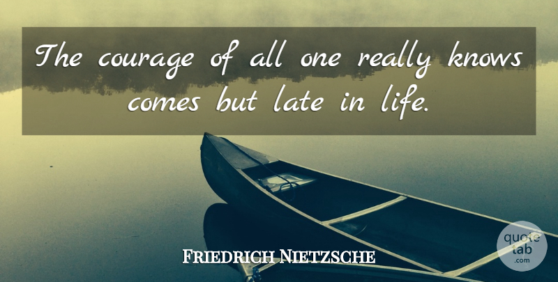 Friedrich Nietzsche Quote About Courage, Bravery, Late: The Courage Of All One...