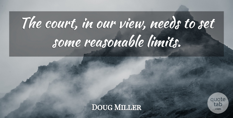 Doug Miller Quote About Needs, Reasonable: The Court In Our View...