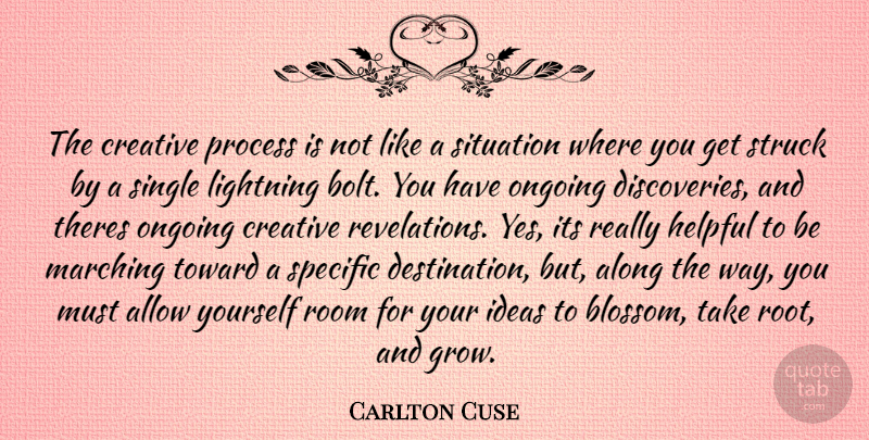 Carlton Cuse Quote About Discovery, Ideas, Roots: The Creative Process Is Not...