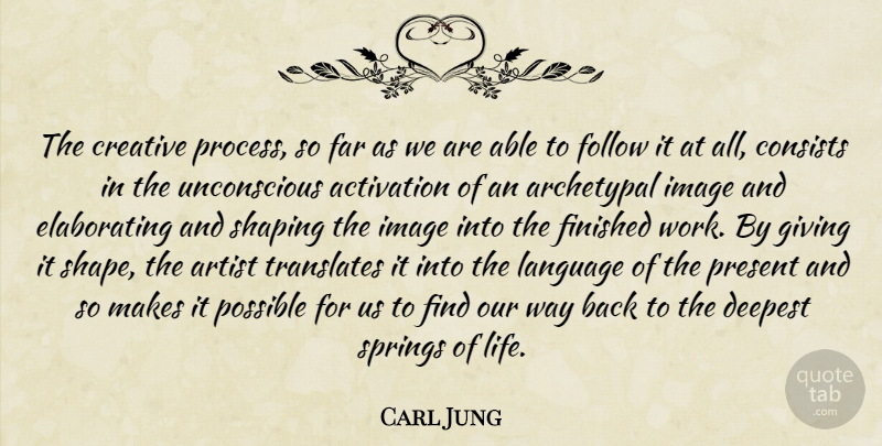 Carl Jung Quote About Spring, Artist, Giving: The Creative Process So Far...