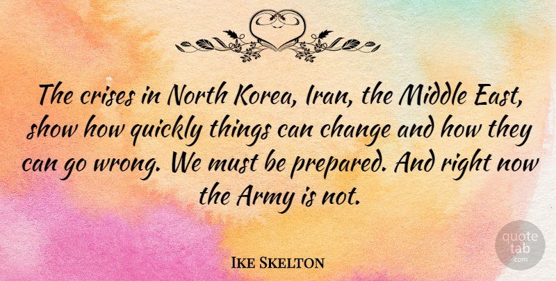 Ike Skelton Quote About Army, Iran, Korea: The Crises In North Korea...