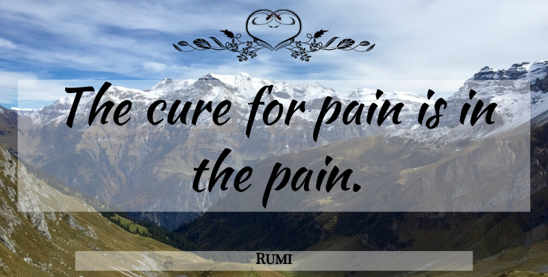 Rumi Quote About Spiritual, Pain, Cures: The Cure For Pain Is...