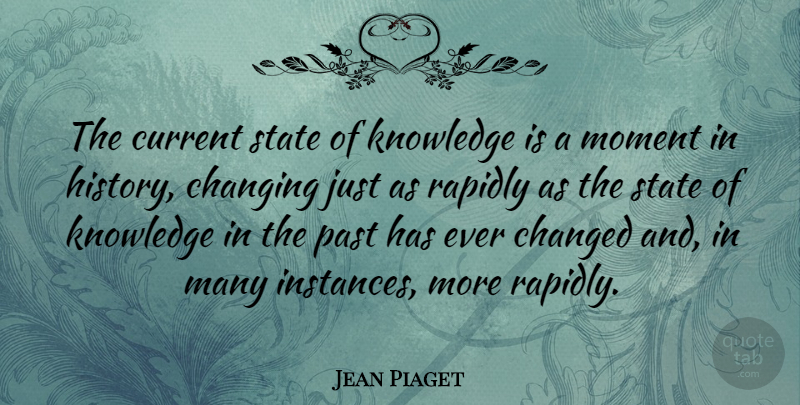 Jean Piaget Quote About Past, Moments, Currents: The Current State Of Knowledge...