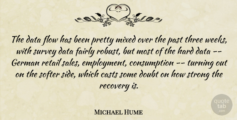 Michael Hume Quote About Casts, Data, Doubt, Fairly, Flow: The Data Flow Has Been...