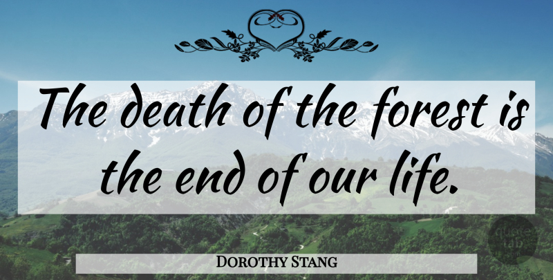 Dorothy Stang Quote About Forests, Ends, Our Lives: The Death Of The Forest...