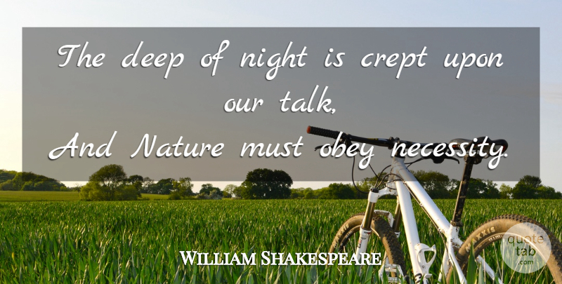 William Shakespeare Quote About Nature, Sleep, Night: The Deep Of Night Is...
