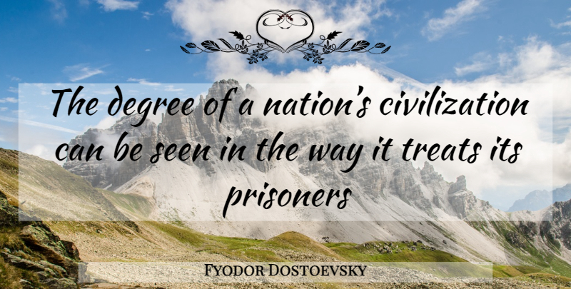 Fyodor Dostoevsky Quote About Civilization, Way, Degrees: The Degree Of A Nations...
