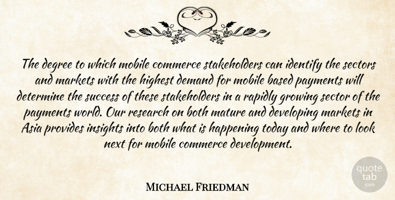 Michael Friedman Quote About Asia, Based, Both, Commerce, Degree: The Degree To Which Mobile...
