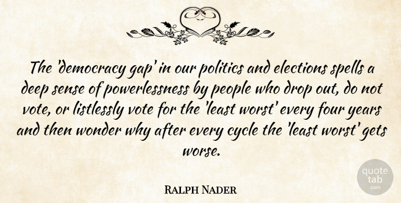 Ralph Nader Quote About Years, People, Democracy: The Democracy Gap In Our...