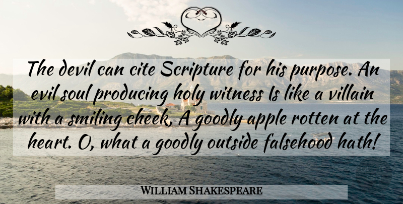William Shakespeare Quote About Heart, Apples, Venice: The Devil Can Cite Scripture...