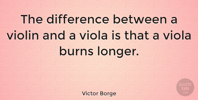 Victor Borge Quote About Funny, Sarcastic, Sarcasm: The Difference Between A Violin...