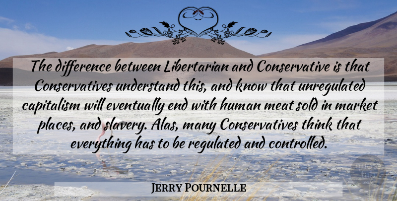 Jerry Pournelle Quote About Thinking, Differences, Political: The Difference Between Libertarian And...