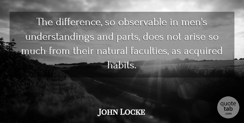 John Locke Quote About Men, Differences, Understanding: The Difference So Observable In...