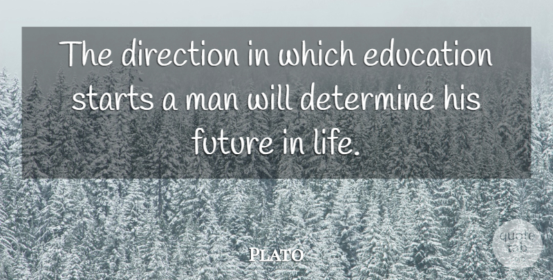 Plato Quote About Determine, Direction, Education, Future, Life: The Direction In Which Education...