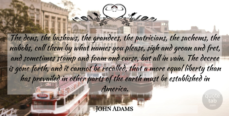 John Adams Quote About Names, America, Liberty: The Dons The Bashaws The...
