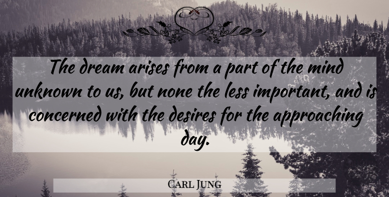 Carl Jung Quote About Dream, Mind, Desire: The Dream Arises From A...