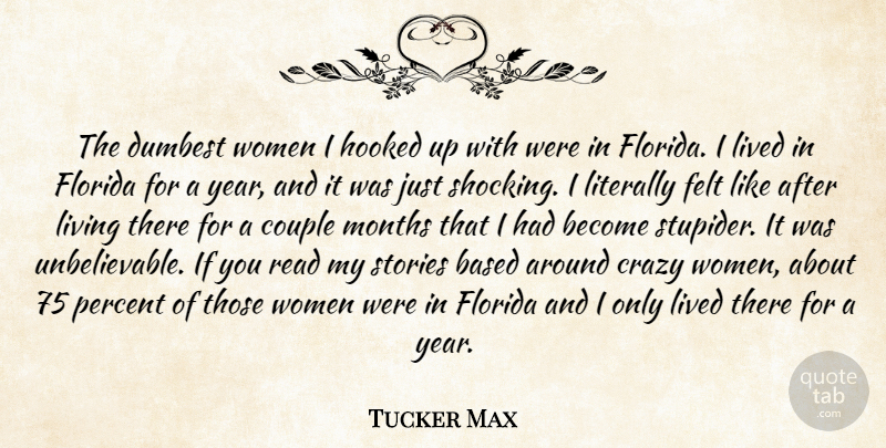Tucker Max Quote About Couple, Crazy, Years: The Dumbest Women I Hooked...