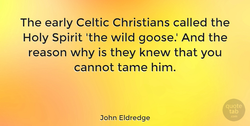 John Eldredge Quote About Cannot, Celtic, Christians, Holy, Knew: The Early Celtic Christians Called...