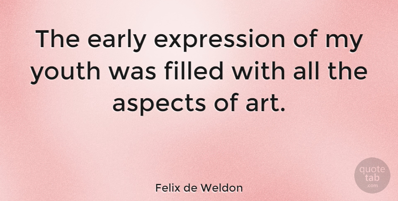 Felix de Weldon Quote About Art, Expression, Youth: The Early Expression Of My...