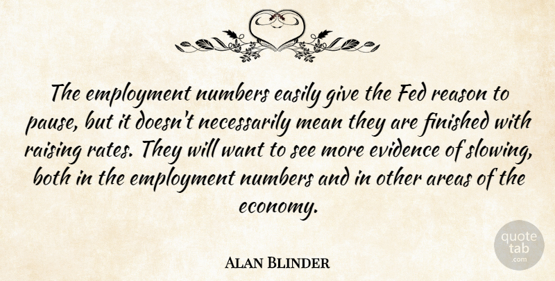 Alan Blinder Quote About Areas, Both, Easily, Employment, Evidence: The Employment Numbers Easily Give...