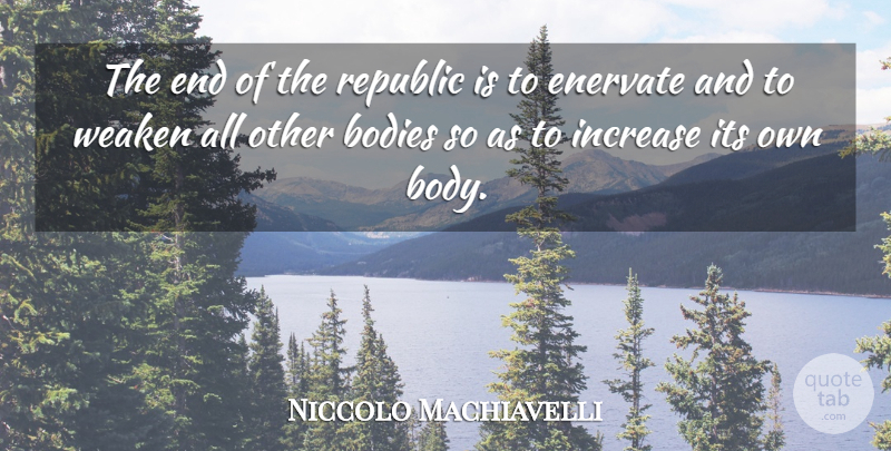 Niccolo Machiavelli Quote About Art, War, Body: The End Of The Republic...