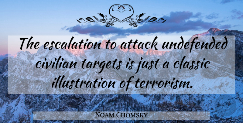 Noam Chomsky Quote About Illustration, Target, Classic: The Escalation To Attack Undefended...