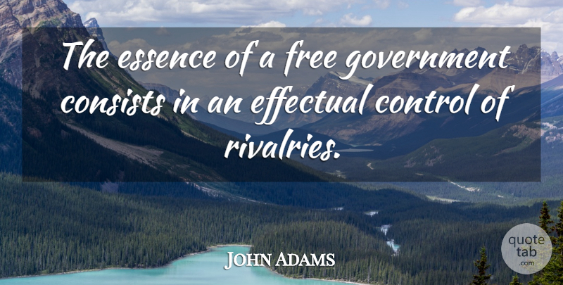 John Adams Quote About Essence, Government, Political: The Essence Of A Free...