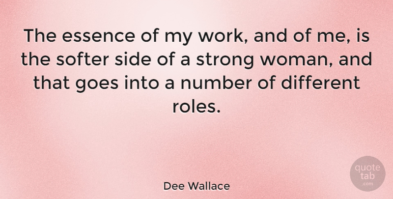 Dee Wallace Quote About Strong Women, Essence, Numbers: The Essence Of My Work...