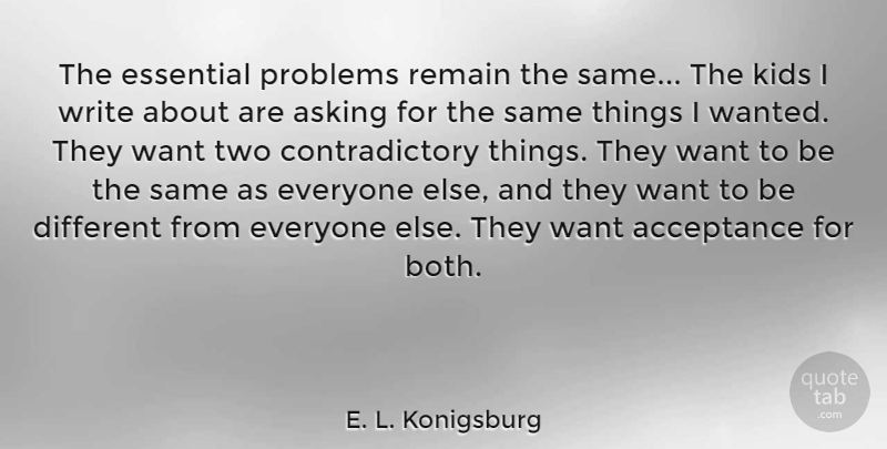 E. L. Konigsburg Quote About Essential, Kids, Remain: The Essential Problems Remain The...