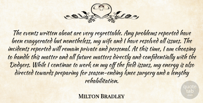 Milton Bradley Quote About Choosing, Continue, Directed, Directly, Energy: The Events Written About Are...