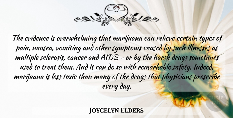 Joycelyn Elders Quote About Weed, Pain, Cancer: The Evidence Is Overwhelming That...