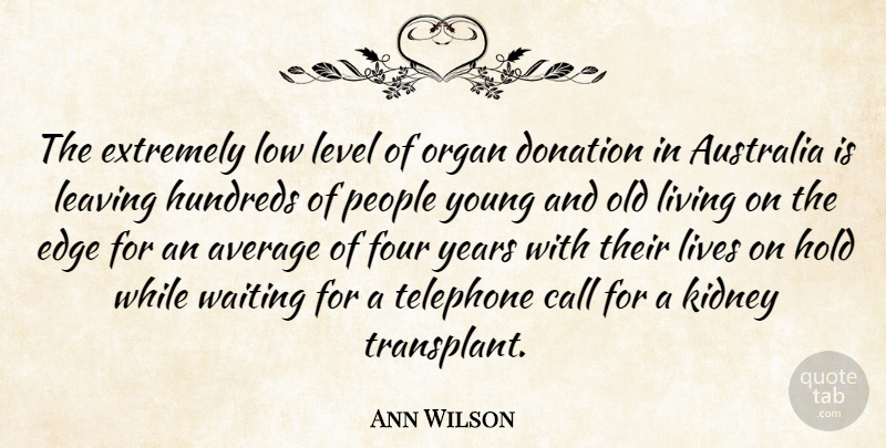 Ann Wilson Quote About Australia, Average, Call, Donation, Edge: The Extremely Low Level Of...