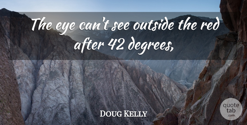 Doug Kelly Quote About Eye, Outside, Red: The Eye Cant See Outside...